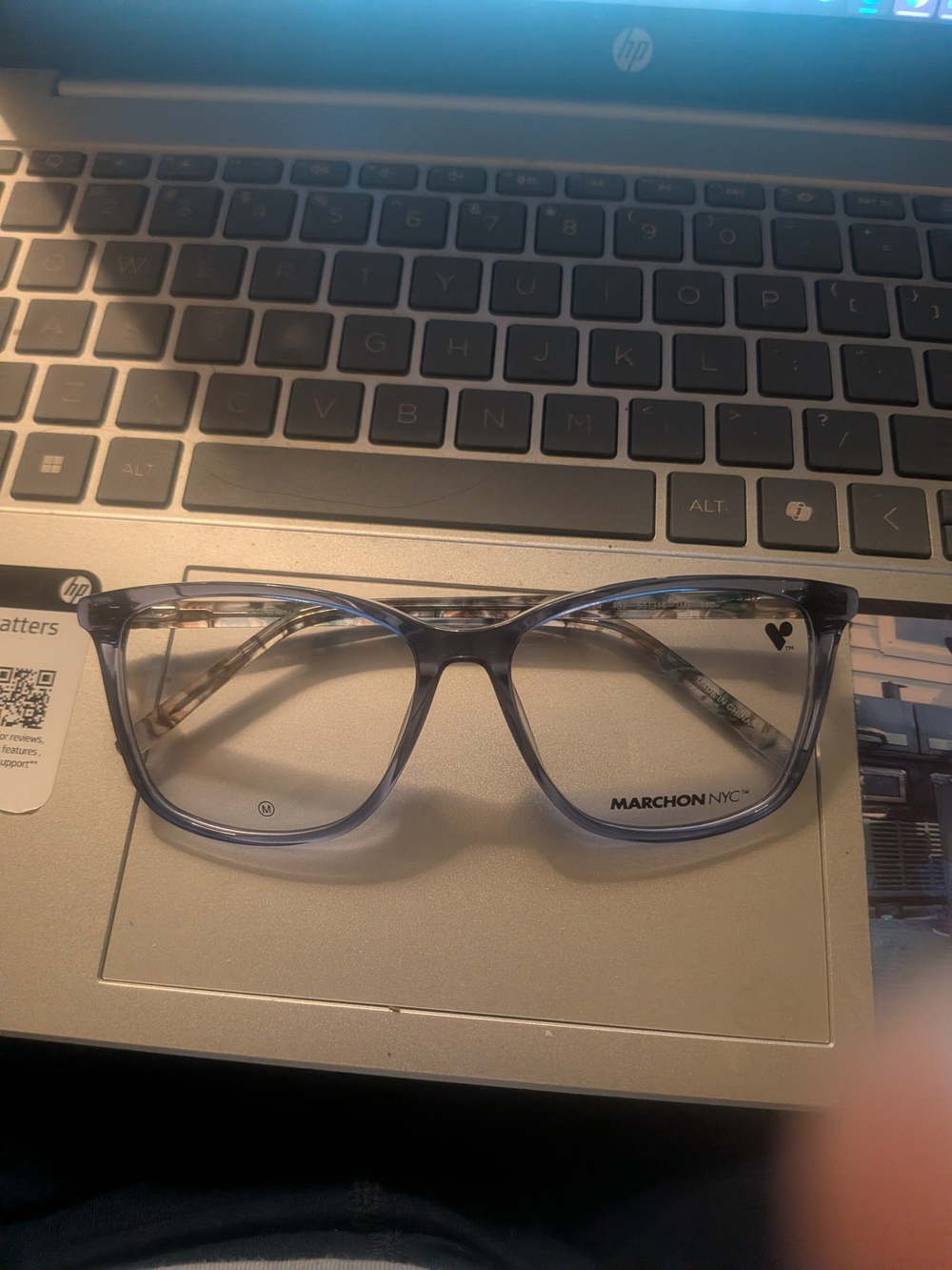 Glasses on laptop